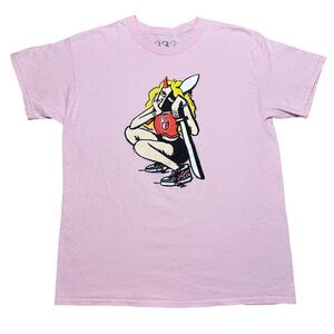 Half Evil x Kodone Pink K Girl T-Shirt, Large
